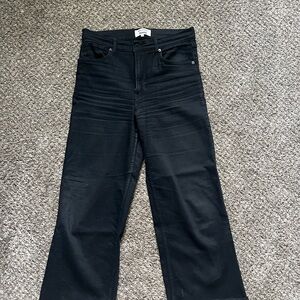 Reformation black slim wide leg jeans - stretch!